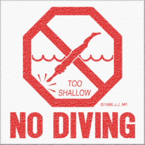 POOL TILE NO DIVING 6X12in
